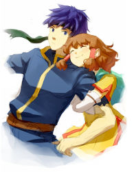 Rule 34 | blue eyes, blue hair, brother and sister, fire emblem, fire emblem: path of radiance, hair tubes, headband, hug, ike (fire emblem), mist (fire emblem), nintendo, o-yuki, siblings, smile