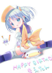 Rule 34 | 1boy, 1girl, 2others, absurdres, ah-kun, ass, bird, blue eyes, blue footwear, blue hair, blush, blush stickers, boots, detached sleeves, drooling, duck, eraser, from behind, happy birthday, highres, looking back, magical girl, moetan, multiple others, nijihara ink, one-piece swimsuit, oni-kun, open mouth, pastel ink, pen-kun, pencil, pervert, school swimsuit, short hair, simple background, sitting, sitting on animal, swimsuit, swimsuit costume, thighhighs, thighs, two side up, visor cap, white background, white one-piece swimsuit, white sleeves, white thighhighs, wooden pencil, yuru (xxyuruxx)