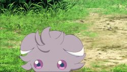 Rule 34 | animated, animated gif, creatures (company), espurr, food, game freak, gen 6 pokemon, lowres, nintendo, pokemon, pokemon (anime), pokemon (creature), pokepuff, purple eyes, solo