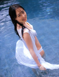 Rule 34 | akiyama rina, bikini, dress, open clothes, open dress, photo (medium), pool, swimsuit