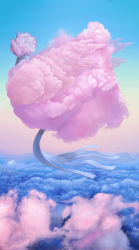 Rule 34 | 10s, above clouds, altaria, blue sky, cloud, creatures (company), flying, from behind, game freak, gen 3 pokemon, highres, mega altaria, mega pokemon, nintendo, no humans, pokemon, pokemon (creature), pokemon oras, scenery, sky
