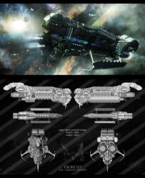 Rule 34 | 3d, battlecruiser (eve online), caldari state (eve online), character sheet, commentary, concept art, copyright name, diagonal-striped background, eve online, flying, from side, glowing, grey theme, highres, military vehicle, morxx, multiple views, nebula, original, outdoors, planet, realistic, science fiction, sky, spacecraft, spaceship, star (sky), starry sky, striped, striped background, thrusters, vehicle focus
