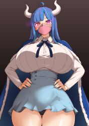 1girl blue_hair breasts cleavage huge_breasts large_breasts one_piece ulti_(one_piece) yamaori