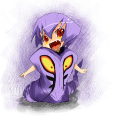 Rule 34 | 1girl, arbok, costume, creatures (company), fangs, game freak, gen 1 pokemon, loggy, moemon, nintendo, personification, pokemon, pokemon (creature), purple hair, red eyes, simple background, solo, white background