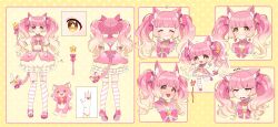 Rule 34 | 1other, :3, :d, absurdres, animal ear fluff, animal ears, annoyed, arm at side, arm up, arms at sides, back bow, bell, belt, blonde hair, blunt bangs, blush, bow, bowtie, bridal garter, brooch, bubble skirt, buttons, cat ears, cat tail, chibi, choker, closed eyes, closed mouth, cropped shoulders, estella (millie (mahoustars)), fingerless gloves, footwear bow, frilled choker, frilled sailor collar, frilled skirt, frilled sleeves, frills, from behind, full body, garter straps, glove bow, gloves, gradient hair, hair bow, hair ornament, hand up, happy, heel up, highres, holding, holding wand, jewelry, leg up, legs apart, long hair, looking at viewer, magical star (millie (mahoustars)), mary janes, miniskirt, multicolored hair, multiple views, neck bell, open mouth, original, other focus, overskirt, pigeon-toed, pink belt, pink bow, pink bowtie, pink cat, pink choker, pink footwear, pink hair, pink sailor collar, pink skirt, pink thighhighs, polka dot, polka dot background, portrait, puffy short sleeves, puffy sleeves, ribbon, sailor collar, shirt, shoes, short sleeves, sidelocks, simple background, single garter strap, skirt, smile, smug, standing, star (symbol), star hair ornament, star in eye, straight-on, striped clothes, striped thighhighs, sukoyaka (100hituzi), suspenders, sweat, symbol in eye, tail, tail bell, tail bow, tail ornament, tail ribbon, thighhighs, tied sleeves, twintails, very long hair, wand, wavy hair, white gloves, white thighhighs, yellow background, yellow eyes, yellow shirt, yellow skirt
