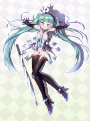 Rule 34 | 1girl, aqua hair, bad id, bad pixiv id, black gloves, black thighhighs, blue eyes, blue necktie, blush, breasts, cleavage, closed mouth, closed umbrella, elbow gloves, full body, gloves, hatsune miku, long hair, looking at viewer, medium breasts, necktie, sitting, smile, solo, thighhighs, topu, twintails, umbrella, very long hair, vocaloid
