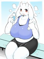Rule 34 | 1girl, funahashi yugoro, furry, furry female, goat, highres, open mouth, red eyes, solo, toriel, undertale
