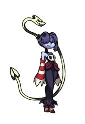 Rule 34 | 1girl, animated, animated gif, blue skin, breasts, colored skin, female focus, leviathan (skullgirls), skullgirls, smile, solo, squigly (skullgirls), walking, zombie