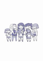 Rule 34 | &gt; &lt;, 10s, 6+girls, :d, :p, ^ ^, akagi (kancolle), akebono (kancolle), asymmetrical hair, bandaid, bandaid on face, bell, blue theme, closed eyes, female focus, full body, hair bell, hair bobbles, hair ornament, hairband, height difference, highres, hiryuu (kancolle), hong meiling, hug, japanese clothes, jingle bell, jitome, kaga (kancolle), kantai collection, kimono, kneehighs, limited palette, monochrome, multiple girls, muneate, oboro (kancolle), open mouth, pleated skirt, sazanami (kancolle), school uniform, serafuku, short sleeves, shoukaku (kancolle), side ponytail, simple background, skirt, sleeve cuffs, smile, socks, standing, tanaka kusao, thighhighs, tongue, tongue out, two side up, white background, wide sleeves, zettai ryouiki