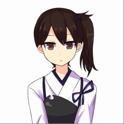 Rule 34 | 10s, 1girl, animated, animated gif, brown eyes, brown hair, closed eyes, closed mouth, emofuri, frown, head tilt, ico (green bullet), japanese clothes, kaga (kancolle), kantai collection, long sleeves, looking at viewer, muneate, open mouth, side ponytail, simple background, skirt, solo, tasuki, ugoira, white background, wide sleeves