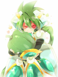 Rule 34 | 1boy, bell pepper, color connection, closed eyes, fingerless gloves, floral background, flower, food, gloves, goggles, green hair, holding, holding food, male focus, hugging object, pepper, rento (rukeai), saikyou ginga ultimate zero ~battle spirits~, smile, solo, spiked hair, zero the hurricane