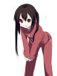 Rule 34 | 1girl, black hair, brown eyes, exercising, k-on!, long hair, nakano azusa, sora to umi, track suit, twintails