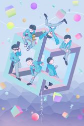 Rule 34 | 10s, 6+boys, brothers, cat, cellphone, cube, formal, glasses, head rest, jubopy, leaning back, male focus, matsuno choromatsu, matsuno ichimatsu, matsuno jyushimatsu, matsuno karamatsu, matsuno osomatsu, matsuno todomatsu, multiple boys, necktie, open mouth, optical illusion, osomatsu-kun, osomatsu-san, osomatsu (series), phone, sandals, sextuplets, siblings, sitting, smartphone, smile, smug, suit, sunglasses, text focus, translated, upside-down, wall-eyed, wide-eyed