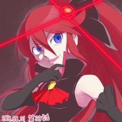 Rule 34 | 10s, 1girl, 2014, black gloves, blue eyes, dated, elbow gloves, genderswap, genderswap (mtf), gloves, glowing, hair ornament, happinesscharge precure!, long hair, magical girl, open mouth, phantom (happinesscharge precure!), ponytail, precure, red hair, ribbon, smile, solo, unlovely (happinesscharge precure!), very long hair, wide ponytail, yoshimune