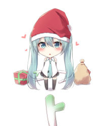Rule 34 | 1girl, akira (been0328), aqua eyes, aqua hair, aqua necktie, arms behind back, bare shoulders, black skirt, black sleeves, black thighhighs, blush, box, chibi, commentary, detached sleeves, food, fur-trimmed headwear, fur trim, gift, gift bag, gift box, hat, hatsune miku, heart, holding, holding food, holding spring onion, holding vegetable, long hair, looking at viewer, miniskirt, necktie, open mouth, pleated skirt, pov, red hat, sack, santa hat, shirt, skirt, sleeveless, sleeveless shirt, solo, spring onion, thighhighs, twintails, vegetable, very long hair, vocaloid, white background, white shirt, zettai ryouiki