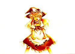 Rule 34 | 1girl, angry, apron, blonde hair, clenched hands, female focus, hat, kirisame marisa, ribbon, solo, sorano eika, tears, touhou, witch hat