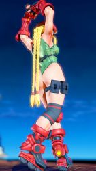 Rule 34 | 1girl, 3d, absurdres, antenna hair, arms up, ass, bare shoulders, blonde hair, braid, breasts, cameltoe, cammy white, covered navel, crossed legs, curvy, full body, gloves, green leotard, hat, highleg, highleg leotard, highres, huge ass, leotard, lips, long hair, medium breasts, red gloves, red hat, ryona, screencap, shiny clothes, solo, street fighter, street fighter v, stretching, thighs, third-party edit, thong leotard, twin braids, very long hair, wide hips