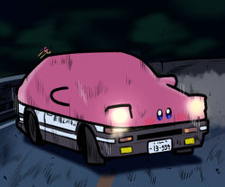 Rule 34 | blue eyes, car, car mouth, initial d, jazz jack, kirby, kirby (series), kirby and the forgotten land, meme, motor vehicle, mouthful mode, nintendo, parody, solo, toyota, toyota sprinter trueno, toyota sprinter trueno, vehicle focus