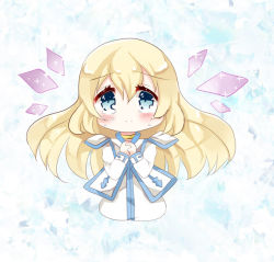Rule 34 | 00s, 1girl, blonde hair, blue eyes, blush, chibi, colette brunel, crying, far (farstudio), long hair, solo, tales of (series), tales of symphonia, tears