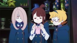 Rule 34 | 10s, 3girls, animated, animated gif, character request, little witch academia, multiple girls, screencap, tagme
