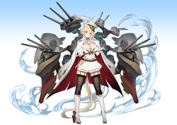 Rule 34 | 1girl, absurdres, belt, blonde hair, blue oath, blush, boots, breasts, cannon, choker, coat, coat on shoulders, cropped jacket, earrings, full body, gloves, hair between eyes, hat, highres, holding, jacket, jewelry, large breasts, long hair, long sleeves, looking at viewer, military, military hat, military uniform, mole, mole on breast, original, peaked cap, pleated skirt, purple eyes, rigging, rudder footwear, short hair, side slit, skindentation, skirt, smile, solo, suerte, thigh strap, thighhighs, uniform, white coat, white footwear, white jacket, white skirt