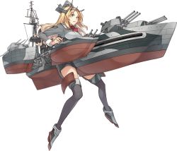 Rule 34 | 1girl, blonde hair, blue eyes, breasts, flower, full body, headgear, kantai collection, konishi (koconatu), long hair, machinery, military, military uniform, nelson (kancolle), nelson kai (kancolle), official art, red flower, red rose, rose, solo, thighhighs, transparent background, turret, uniform, weapon