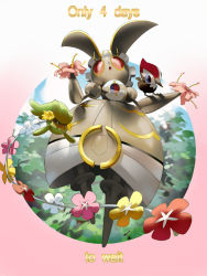 Rule 34 | animal on arm, bad id, bad tumblr id, bird, bird on arm, comfey, commentary, creature, creatures (company), english commentary, english text, flower, game freak, gen 7 pokemon, legendary pokemon, magearna, magearna (normal), mythical pokemon, nintendo, no humans, pikipek, pinkgermy, pokemon, pokemon (creature), pokemon on arm, round image