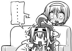 Rule 34 | !?, ..., 10s, 2girls, ahoge, antenna hair, blush, couch, crying, cup, detached sleeves, double bun, greyscale, hairband, hand to own mouth, headgear, japanese clothes, kantai collection, kongou (kancolle), long hair, miko, monochrome, multiple girls, natori (kancolle), nontraditional miko, open mouth, school uniform, senomoto hisashi, serafuku, short hair, sitting, spoken ellipsis, surprised, sweat, teacup, teardrop, tears, trembling, wide-eyed, wide sleeves, | |