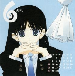 Rule 34 | 1girl, black hair, calendar, nakamura takeshi, school uniform, solo