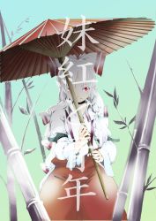 Rule 34 | 1girl, amidakuzu, female focus, fujiwara no mokou, highres, oil-paper umbrella, parasol, sano sanoko, solo, touhou, umbrella