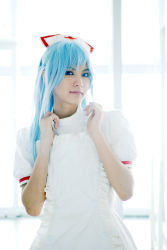 Rule 34 | blue hair, cosplay, highres, kouno tooru, kouzuki suzuka, nurse, photo (medium), princess princess