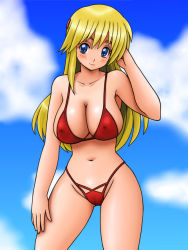 Rule 34 | blush, breasts, cameltoe, character request, cleavage, covered erect nipples, large breasts, mole, smile, swimsuit, tsumitani daisuke