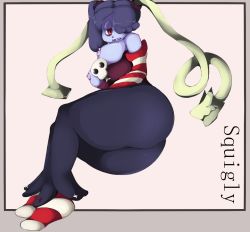 Rule 34 | 1girl, ass, breasts, breasts out, huge ass, large breasts, nipples, skullgirls, squigly (skullgirls), thick thighs, thighs, zombie