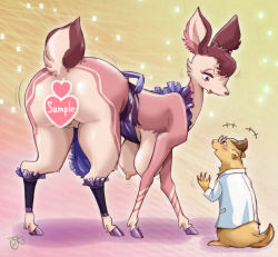 Rule 34 | 1boy, 1girl, breasts, censored, copyright request, deer, ferret, furry, glasses, melonleaf, nipples, open mouth, pussy