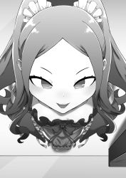 Rule 34 | 1girl, breasts, chinese clothes, fate/grand order, fate (series), forehead, from above, greyscale, highres, long hair, monochrome, parted bangs, small breasts, solo, standing, tatsumaki udon, twintails, wu zetian (fate)