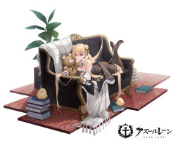 Rule 34 | 1girl, absurdres, ass, azur lane, bare shoulders, black pantyhose, blonde hair, breasts, chestnut mouth, cleavage, closed mouth, commentary request, copyright name, detached sleeves, double bun, feet, hair bun, hair ornament, highres, holding, holding stuffed toy, legs, logo, long hair, looking at viewer, lying, manjuu (azur lane), medium breasts, ng jie, no shoes, official alternate costume, official art, on stomach, pantyhose, purple eyes, royal oak (azur lane), royal oak (bashful oak) (azur lane), soles, stuffed toy, the pose, thighband pantyhose, toes, underwear, very long hair