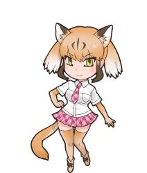 Rule 34 | 1girl, animal costume, animal ear fluff, animal ears, highres, kemono friends, looking at viewer, official art, puma (kemono friends), solo, standing, tachi-e, tail, transparent background, yoshizaki mine