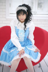 Rule 34 | dress, fishnet legwear, fishnets, hairband, highres, kawahara natsuki, photo (medium), tagme