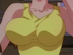 Rule 34 | 1990s (style), 1girl, animated, animated gif, bouncing breasts, breasts, burn-up, burn-up excess, jinguu maya, large breasts, no bra, solo, bouncing breasts