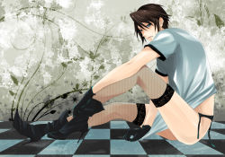 Rule 34 | 1boy, bottomless, crossdressing, final fantasy, high heels, male focus, shoes, solo, squall leonhart, thighhighs