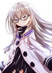 Rule 34 | 1girl, alternate costume, blonde hair, blue eyes, blush, braid, glasses, gretel (mary skelter), looking at viewer, mary skelter, mizunashi (second run), solo