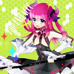 Rule 34 | 10s, 1girl, blue eyes, claws, detached sleeves, dress, elizabeth bathory (fate), elizabeth bathory (fate/extra ccc), elizabeth bathory (first ascension) (fate), fate/extra, fate/extra ccc, fate (series), horns, long hair, lowres, pink hair, polearm, solo, tail, tsuyudakudakunarin, two side up, weapon