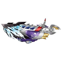 digimon digimon_(creature) dry_designs green_eyes highres ice oridigi original ship solo submarimon watercraft