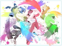 Rule 34 | 4girls, 5boys, amamiya hibiya, asymmetrical hair, daze (kagerou project), ene (kagerou project), hood, hoodie, kagerou project, kano shuuya, kido tsubomi, kisaragi momo, kisaragi shintarou, konoha (kagerou project), kozakura marry, long hair, mame (ballet2604), multiple boys, multiple girls, paint, paint can, paint roller, paint splatter, red eyes, seto kousuke, short hair, side ponytail, twintails, vocaloid