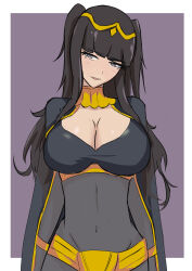 Rule 34 | 1girl, absurdres, blush, bodystocking, breasts, cape, cleavage, covered navel, female focus, fire emblem, fire emblem awakening, highres, in2naps, large breasts, long hair, looking at viewer, matching hair/eyes, nintendo, solo, tharja (fire emblem)