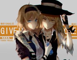 Rule 34 | &gt;:), 2girls, absurdres, alice margatroid, alternate costume, bad id, bad pixiv id, black gloves, black hat, black vest, blonde hair, blue eyes, blue vest, braid, casual, closed mouth, collarbone, contemporary, fingerless gloves, gloves, hairband, hat, highres, jewelry, kirisame marisa, looking at viewer, meng ziya, multiple girls, necklace, open clothes, open vest, parted lips, shirt, short hair, side braid, smile, tattoo, touhou, tsurime, upper body, v-shaped eyebrows, vest, white shirt, yellow eyes