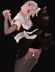 Rule 34 | 1boy, arched back, ass, ass cutout, bad id, bad pixiv id, blonde hair, bridal gauntlets, bulge, clothing cutout, corrin (fire emblem), corrin (male) (fire emblem), crossdressing, fire emblem, fire emblem fates, highres, looking at viewer, nintendo, own hands clasped, own hands together, pointy ears, red eyes, skindentation, trap, w (1999 kyu)