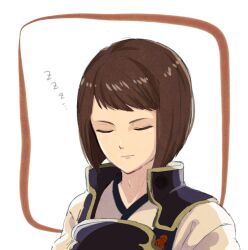 Rule 34 | 1boy, armor, brown hair, closed eyes, closed mouth, facing viewer, fire emblem, fire emblem fates, highres, hisame (fire emblem), japanese armor, japanese clothes, male focus, mwi-sun-net, nintendo, portrait, solo, swept bangs, white background