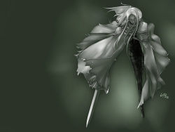 Rule 34 | claymore (series), claymore (sword), green theme, irene, lowres, monochrome, solo, sword, tagme, weapon