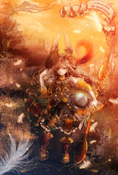 Rule 34 | 1girl, ankoro, blonde hair, boots, dress, feathers, gloves, hat, highres, long hair, pixiv fantasia, pixiv fantasia new world, sitting, solo, standing, yellow eyes